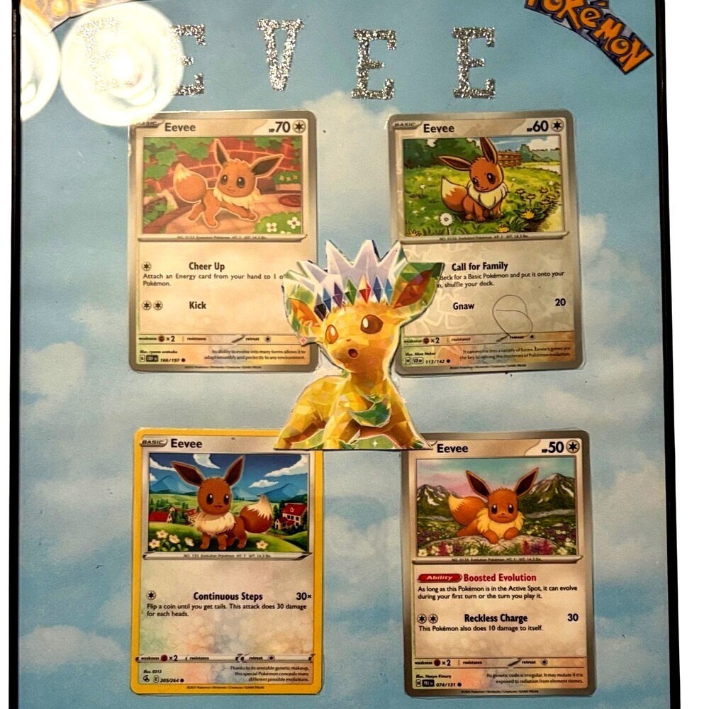 Pokemon Eevee TCG Custom Framed Card Art Display Obsidian Flames Fusion Strike